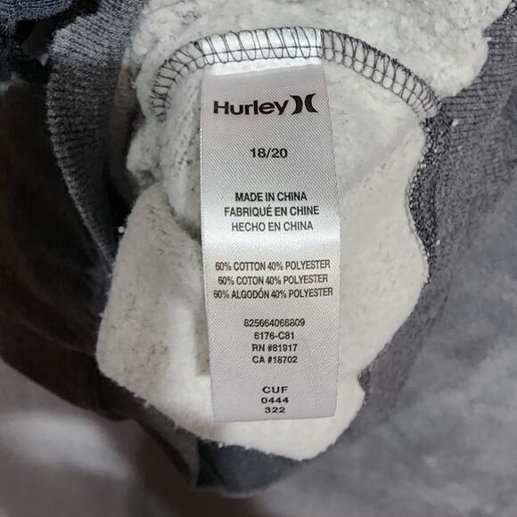 Hurley Hoodie Pullover Boys Heather Gray Size 18/20 - Picture 4 of 6
